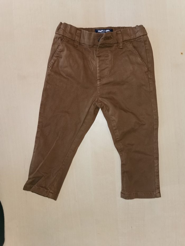 Pantaloni copii bej inchis 9-12 luni